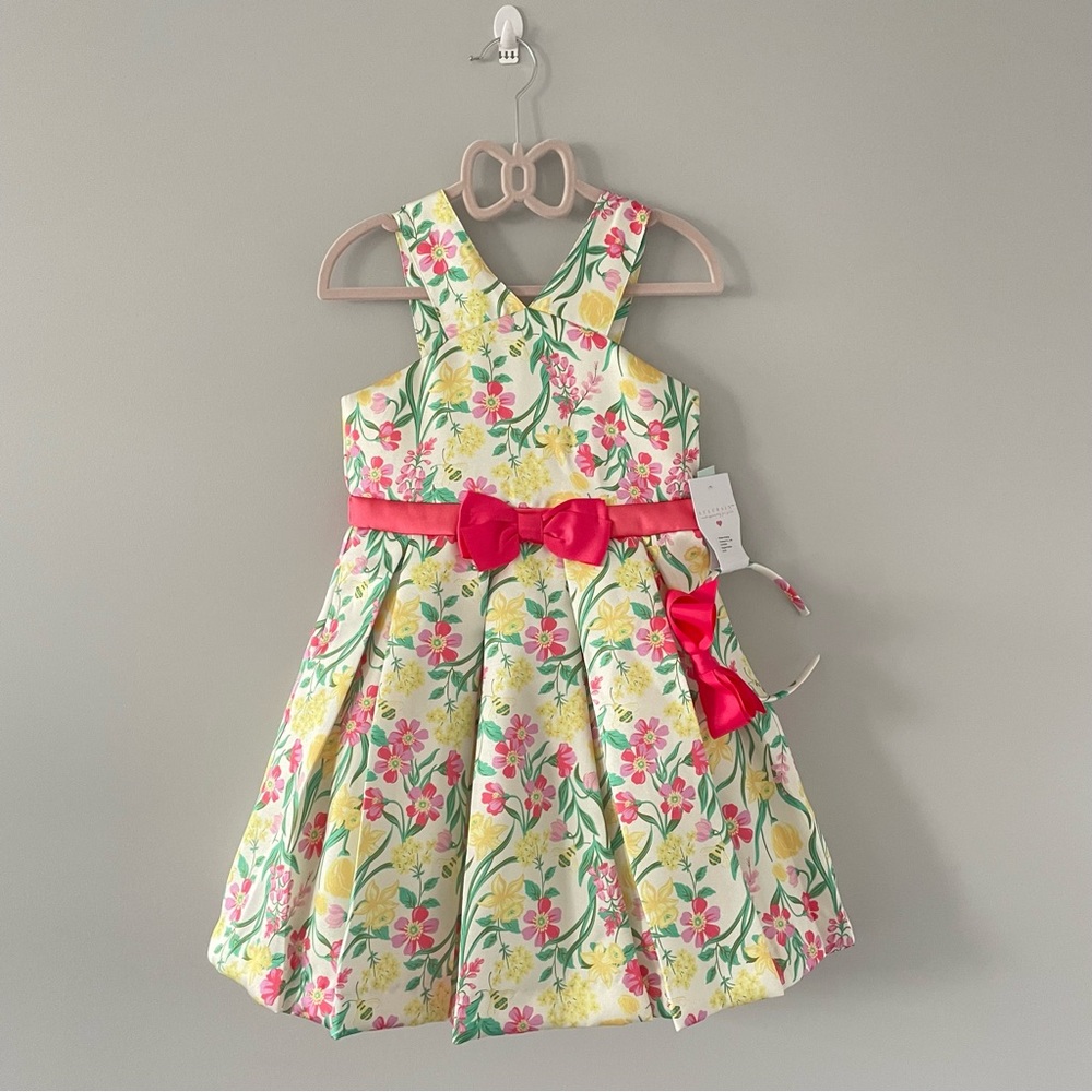 Lulurain Floral Dress Girl with Headband Size6